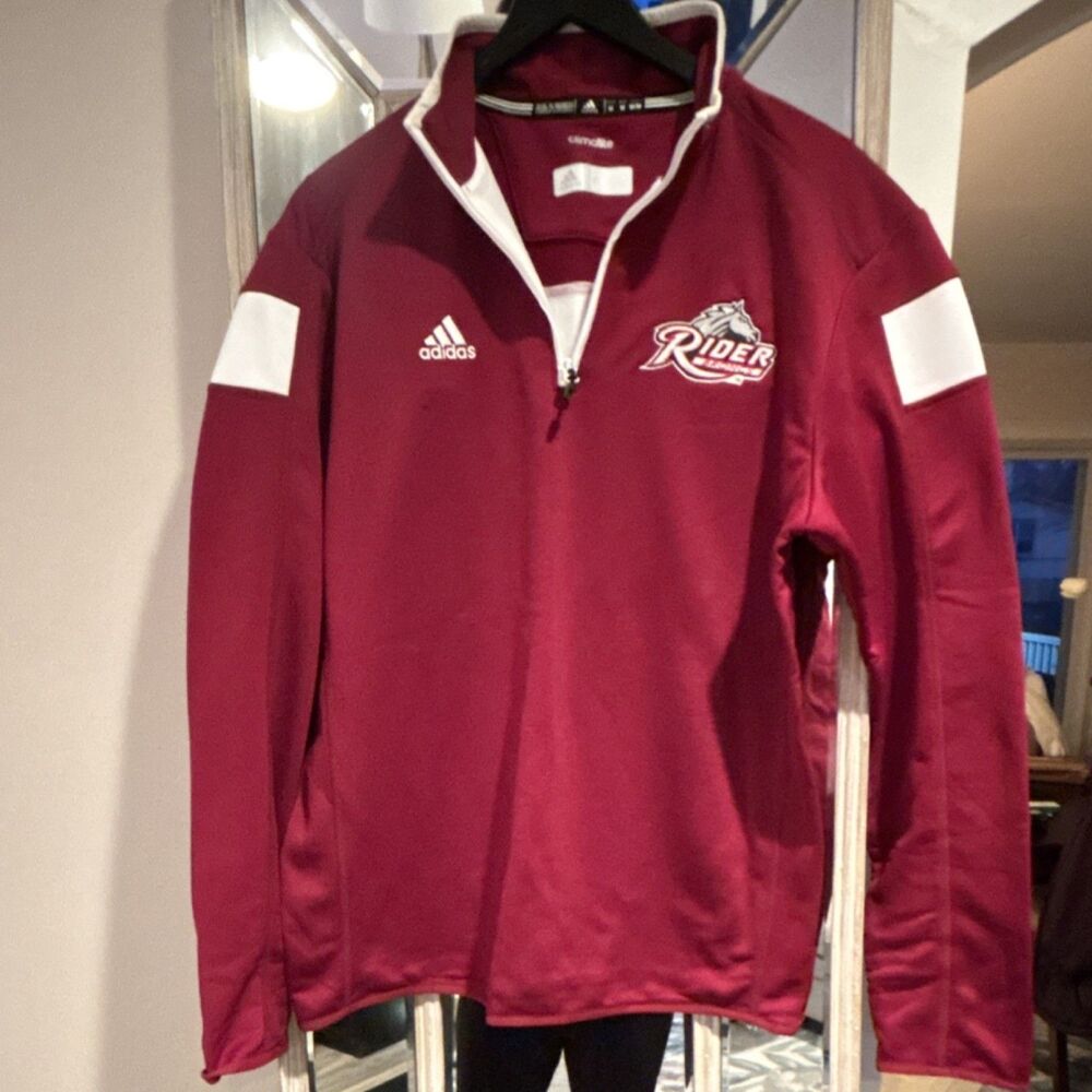 adidas Climalite 1/4 Zip Rider University Maroon Pullover Men's M Long Sleeve